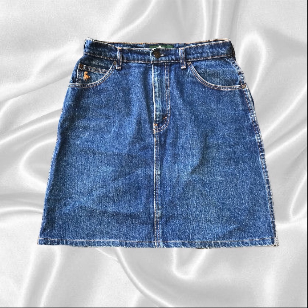 vintage denim mini skirt